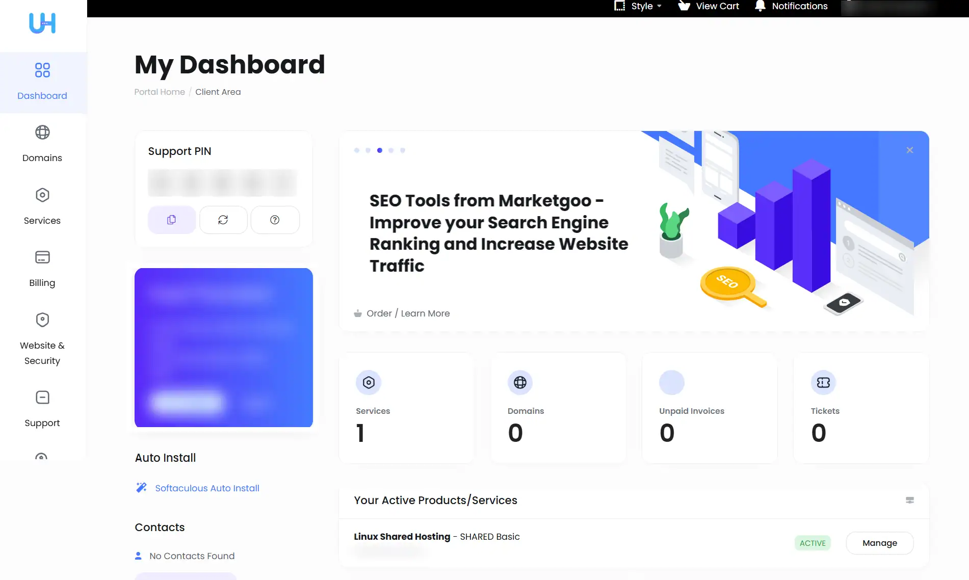 Ultahost Dashboard Ultahost Dashboard