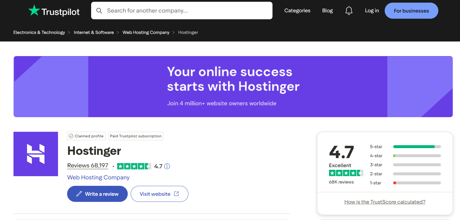 Hostinger Review 2026: Is It The Best Web Hosting Provider For Indian Users? 7 Hostinger Trustpilot Score