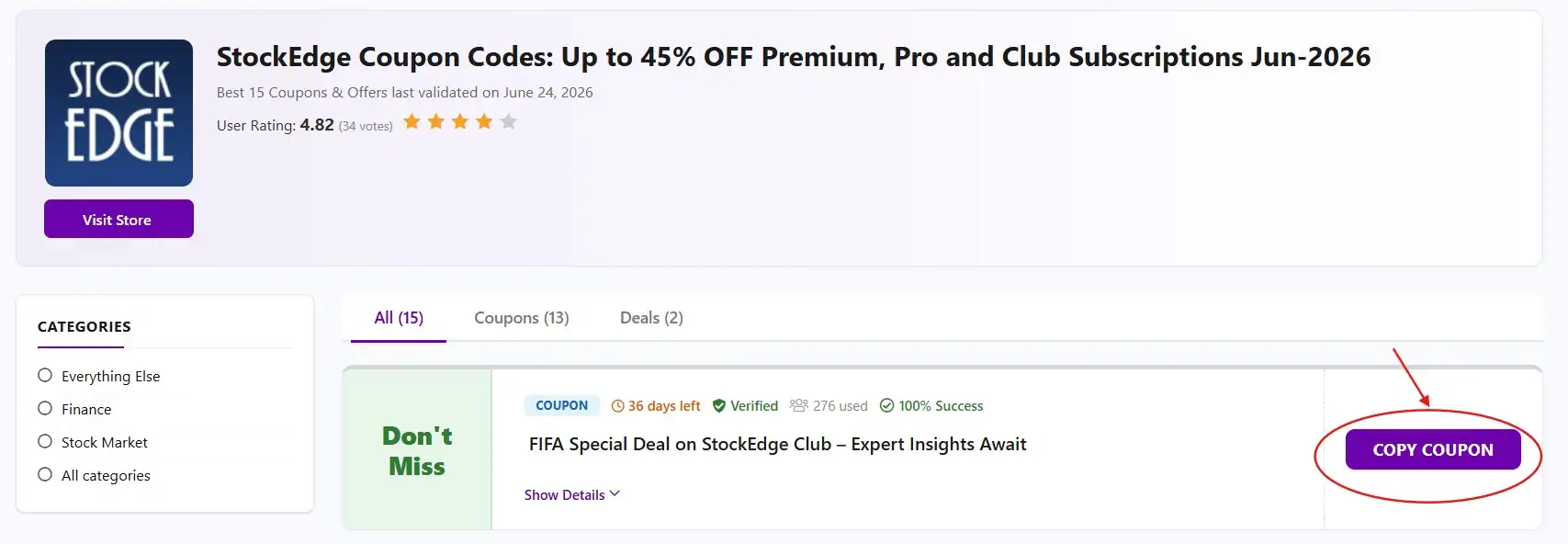 StockEdge Coupon on CouponSathi