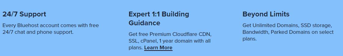 Bluehost Features Bluehost Features